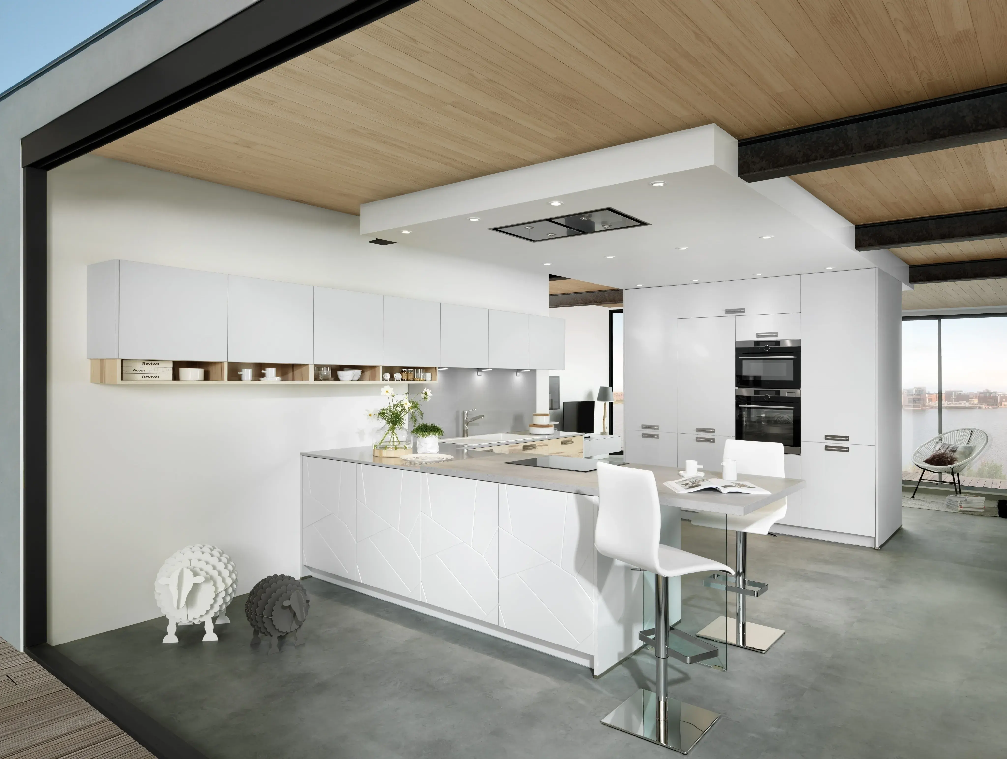 weiße moderne Küche